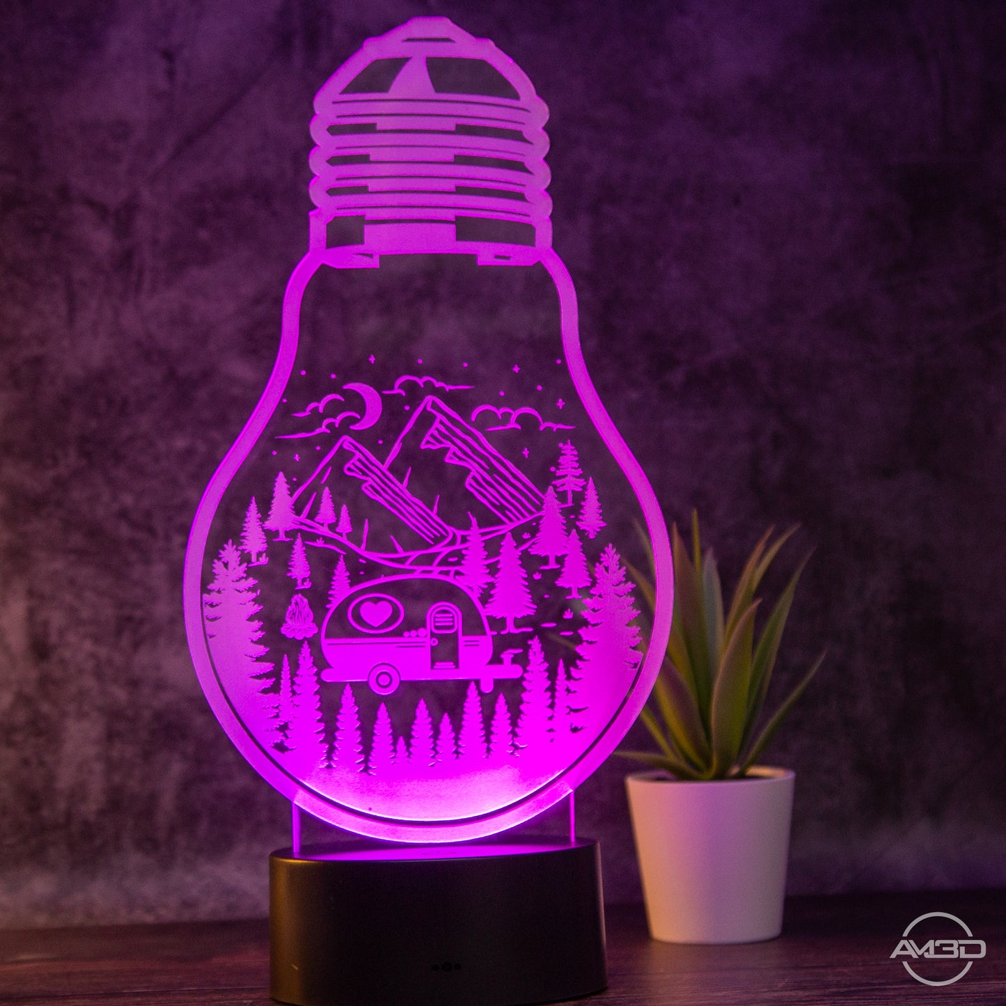 Camping Lampe, perfekt für jeden Campingfan / Tischlampe LED Acryl