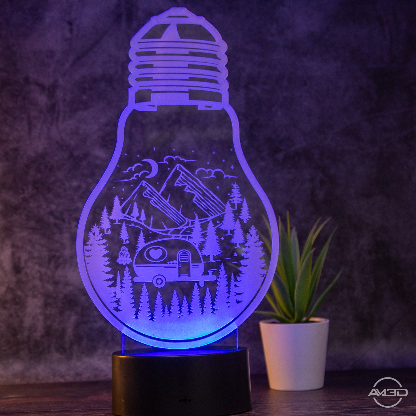 Camping Lampe, perfekt für jeden Campingfan / Tischlampe LED Acryl