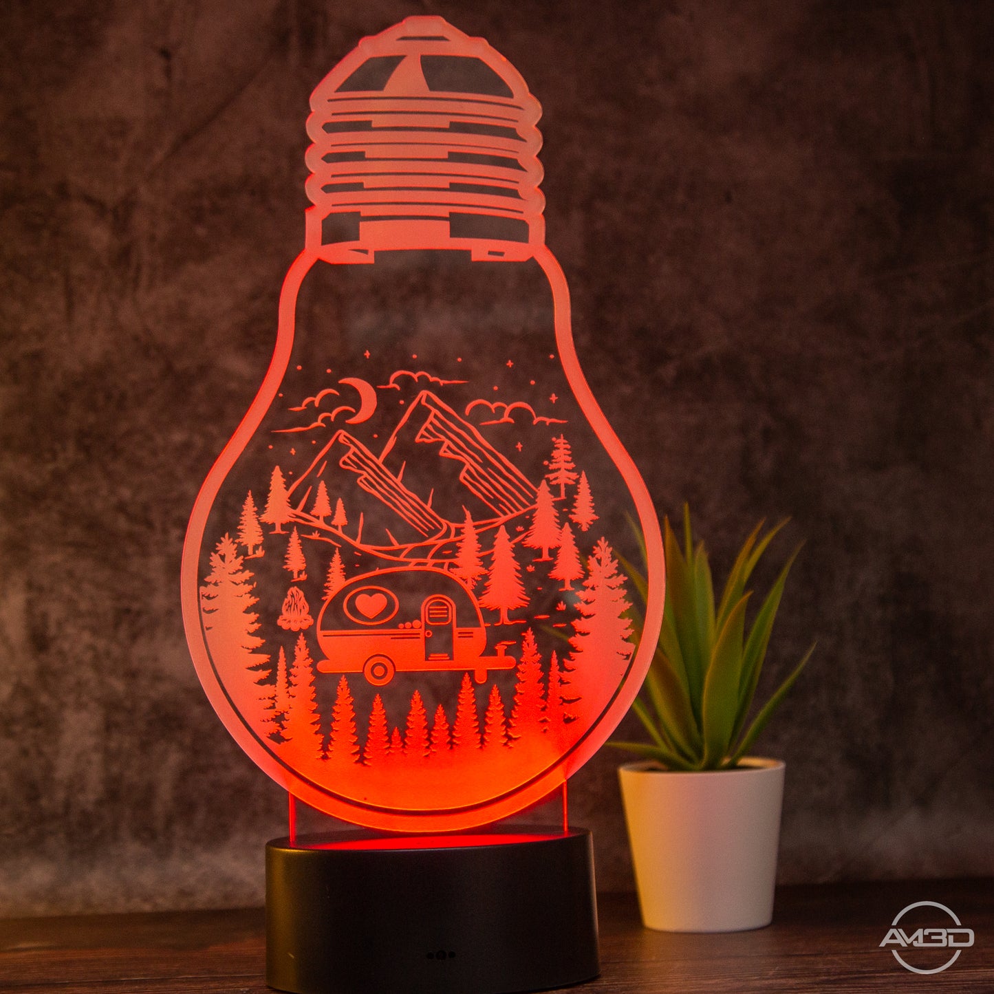 Camping Lampe, perfekt für jeden Campingfan / Tischlampe LED Acryl