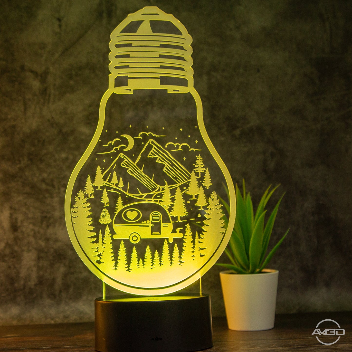 Camping Lampe, perfekt für jeden Campingfan / Tischlampe LED Acryl