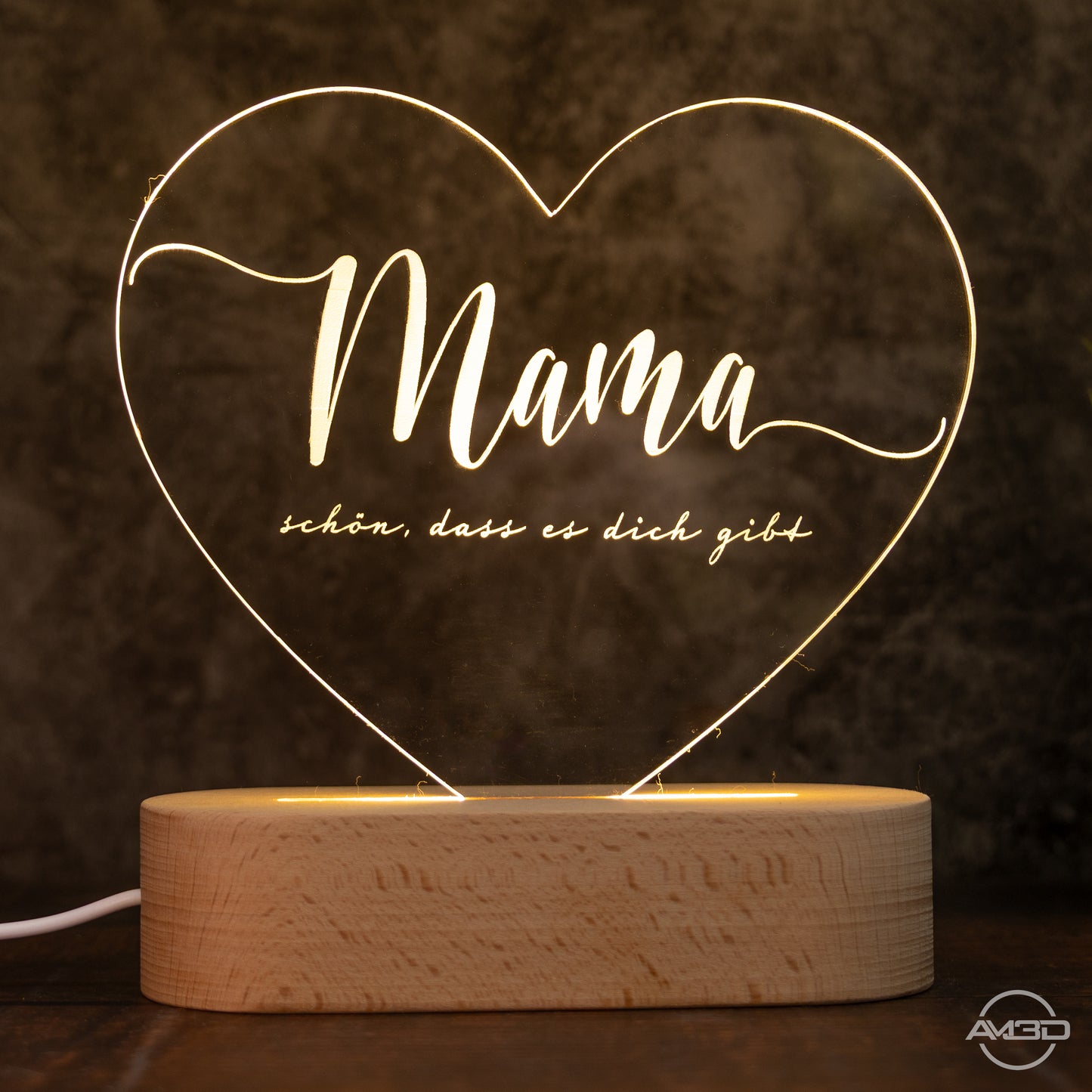 Herzlampe „Mama – schön, dass es dich gibt“
