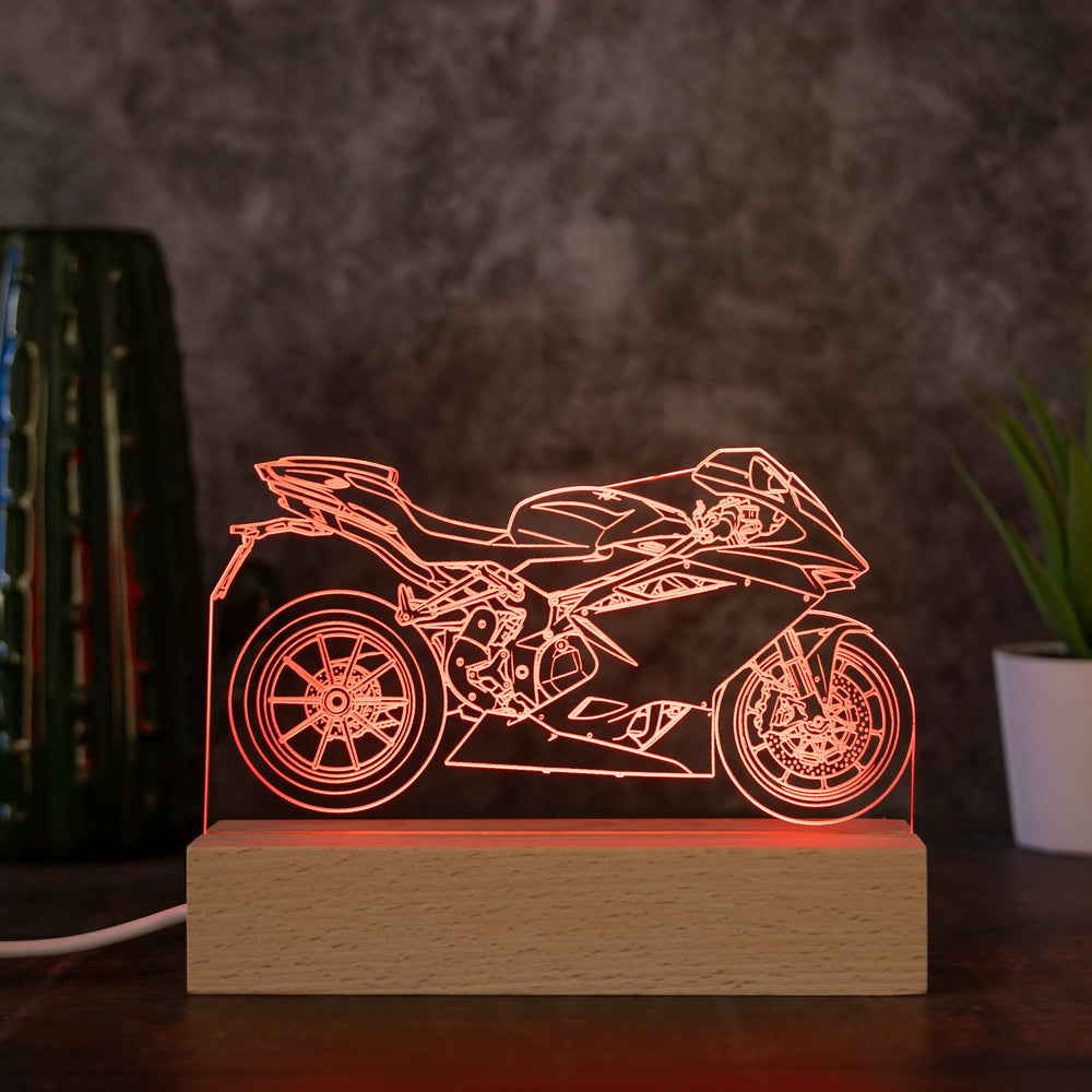 Personalisierte Motorrad Lampe aus Foto, LED Acryl Lampe, Geschenk für Männer, Geschenk für Motorradliebhaber, individuelles Bike Geschenk
