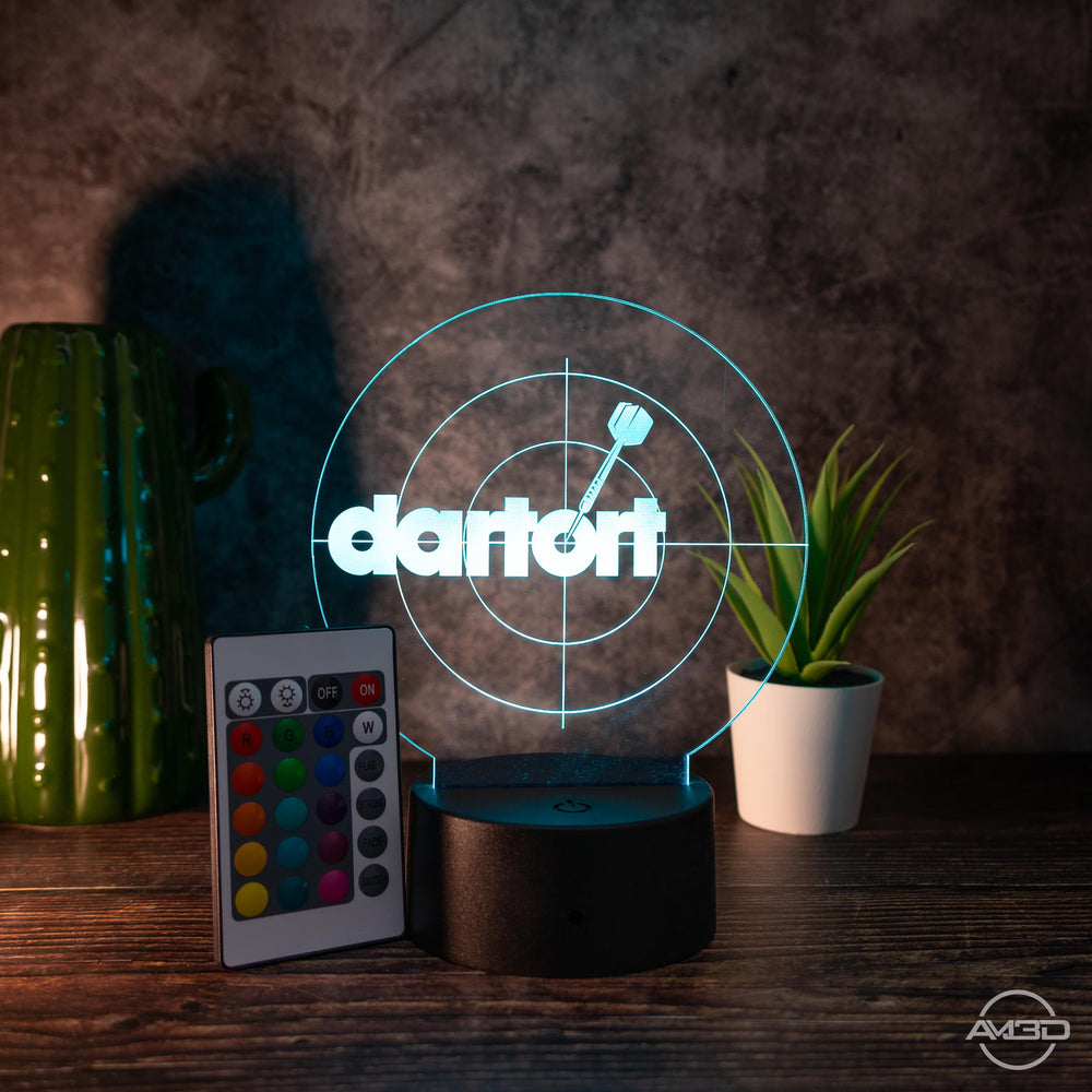 LED Darts Lampe mit Fernbedienung – RGB Acryl Licht für Dart Fans
