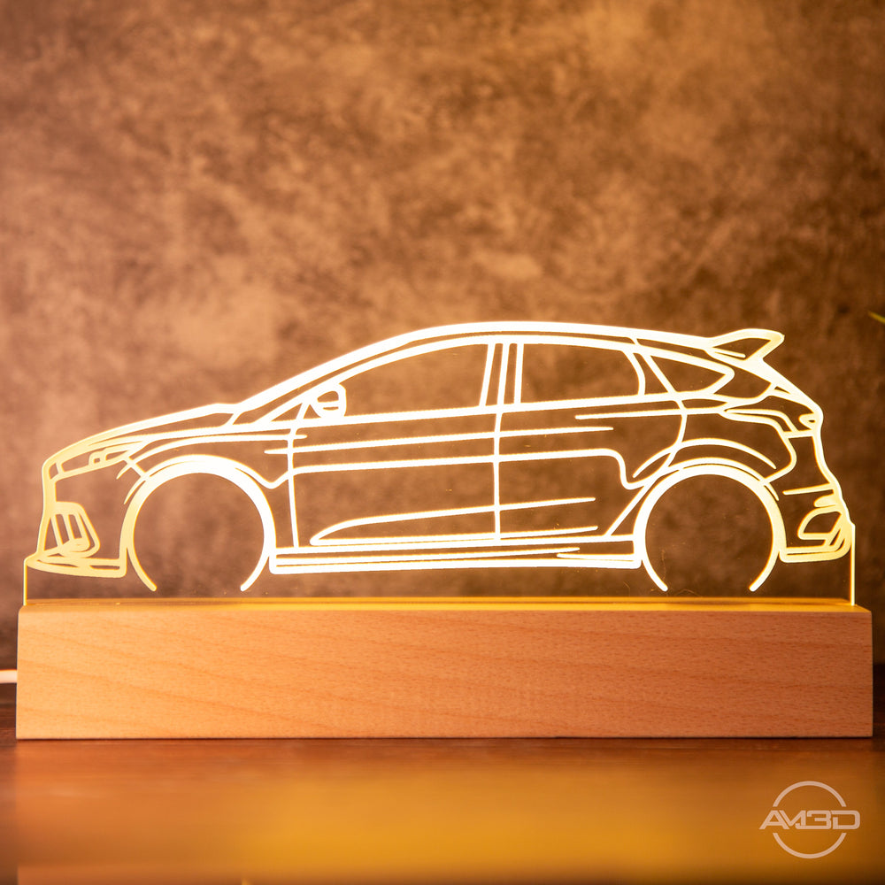 Lampe Auto Silhouette, Nachtlicht, Tischlampe Auto, Geschenkidee Autofans, viele Modelle verfügbar - AM3D Shopmit Holzsockel 20cm