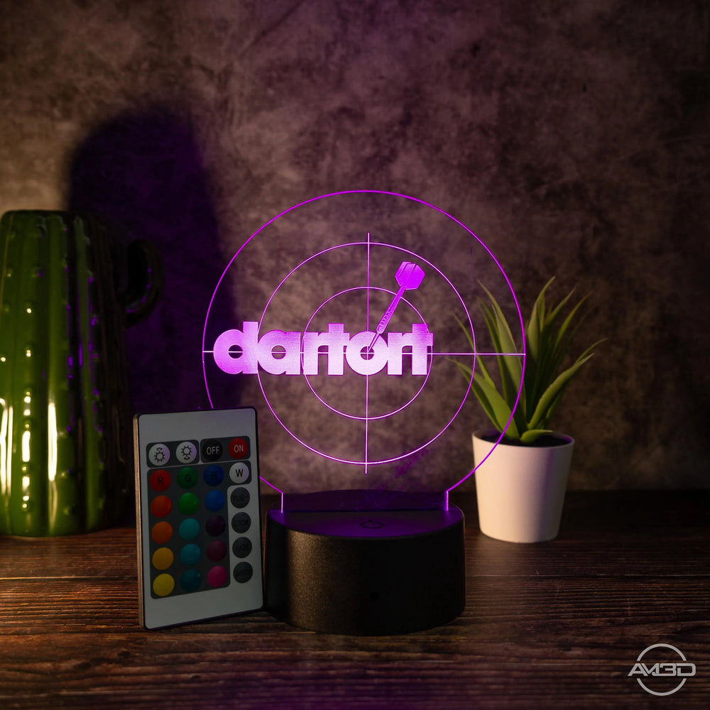 LED Darts Lampe mit Fernbedienung – RGB Acryl Licht für Dart Fans - AM3D Shop