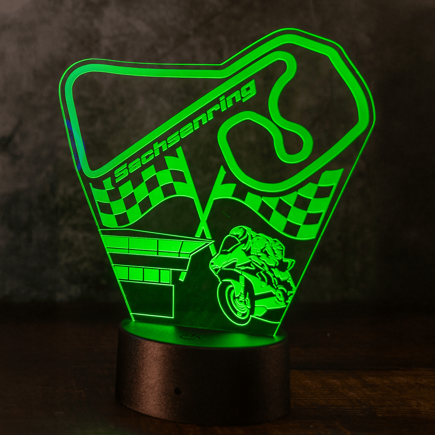 LED Lampe aus Acryl „Sachsenring“ - AM3D Shop