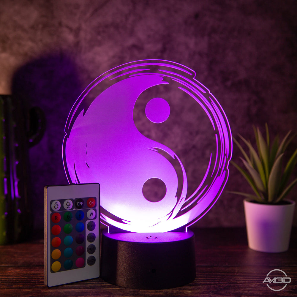 LED - Lampe aus Acryl "Yin Yang" - AM3D Shopmit Kunststoffsockel