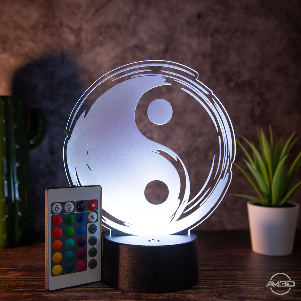 LED - Lampe aus Acryl "Yin Yang" - AM3D Shopmit Kunststoffsockel