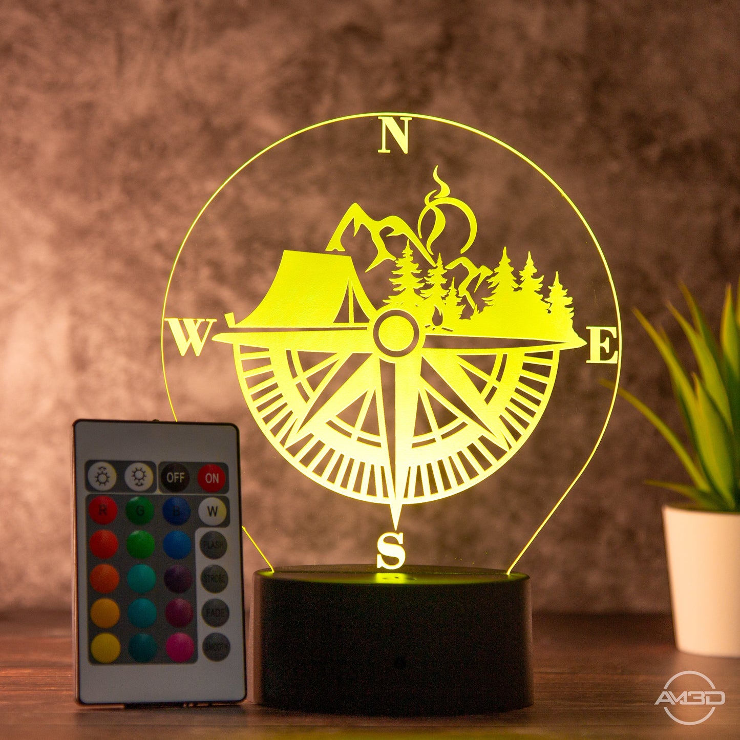 LED Tischlampe aus Acryl für Outdoor - Fans - AM3D Shopmit Kunststoffsockel