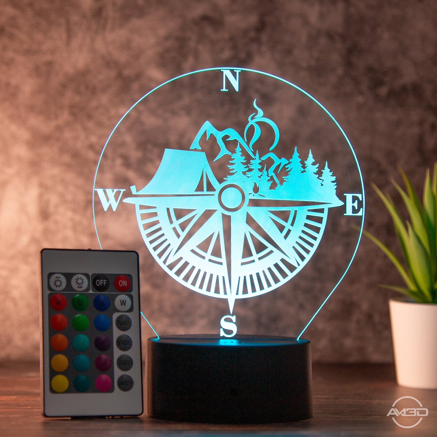 LED Tischlampe aus Acryl für Outdoor - Fans - AM3D Shopmit Kunststoffsockel