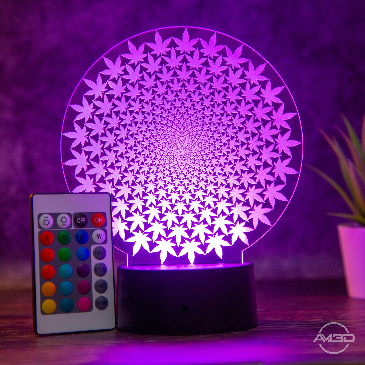 LED Tischlampe "Weed" - AM3D Shopmit Kunststoffsockel