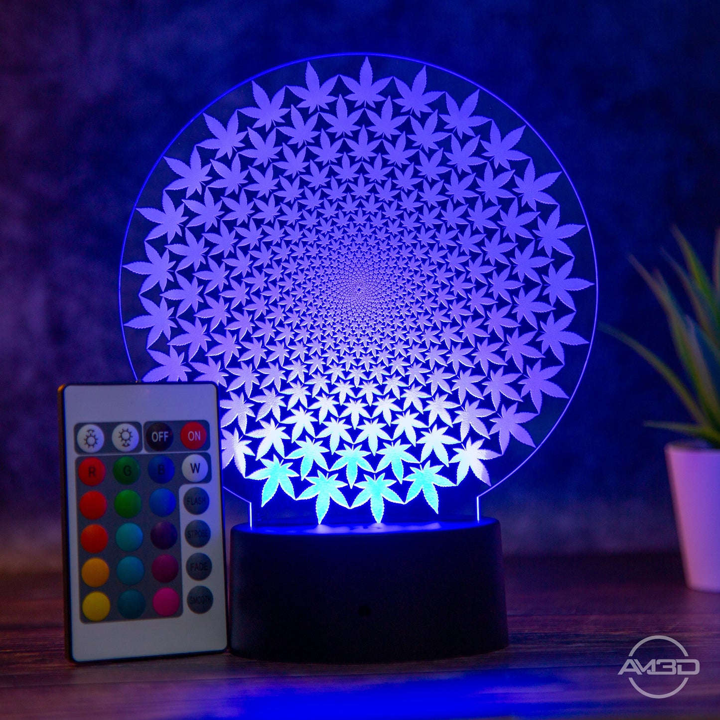 LED Tischlampe "Weed" - AM3D Shopmit Kunststoffsockel
