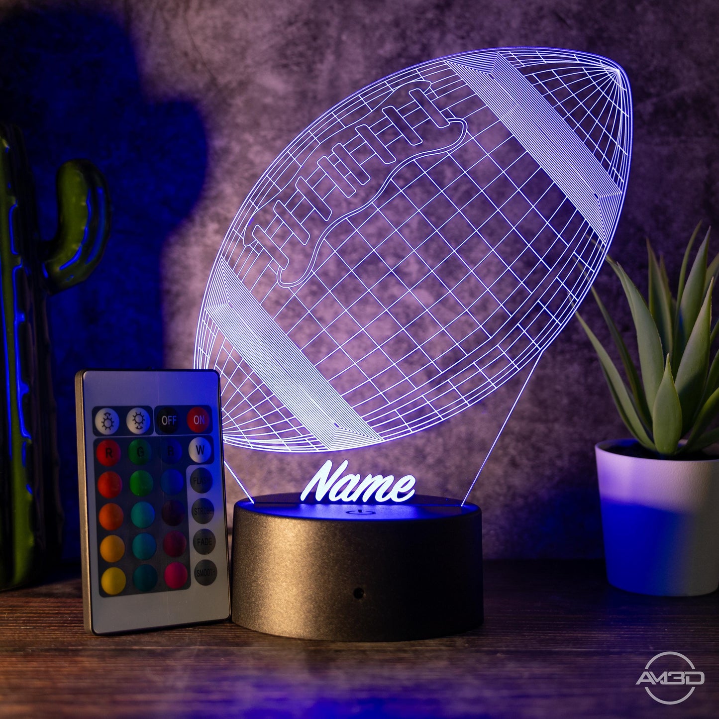 Personalisierbare 3D - LED - Lampe "Football" das perfekte Geschenk für Footballer und Fans! - AM3D Shop