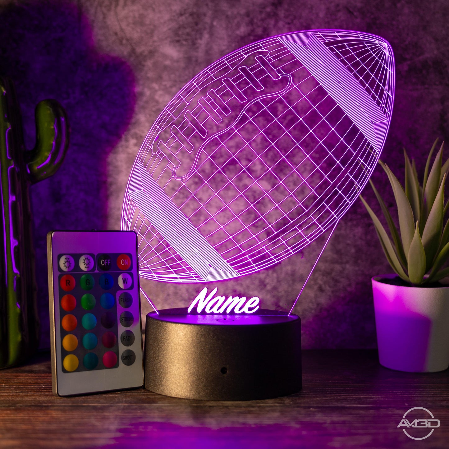 Personalisierbare 3D - LED - Lampe "Football" das perfekte Geschenk für Footballer und Fans! - AM3D Shop
