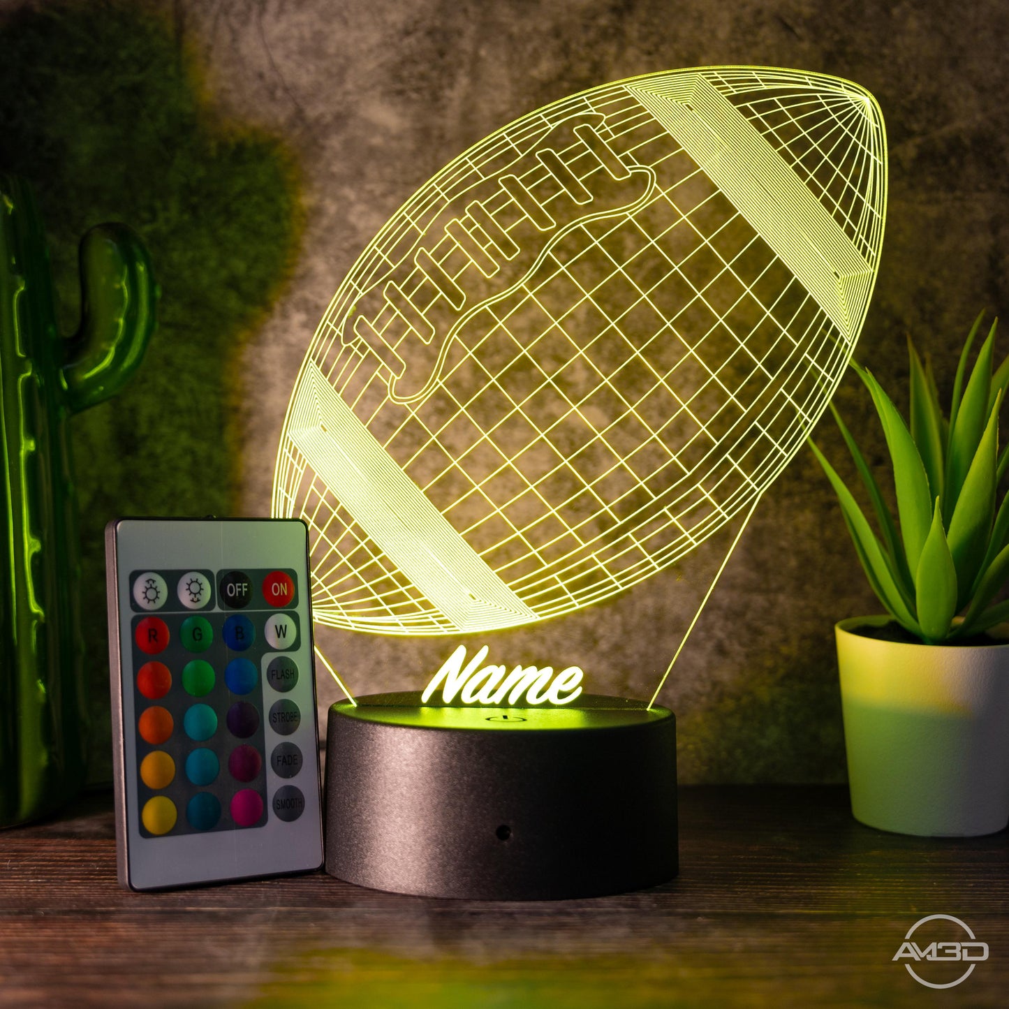 Personalisierbare 3D - LED - Lampe "Football" das perfekte Geschenk für Footballer und Fans! - AM3D Shop