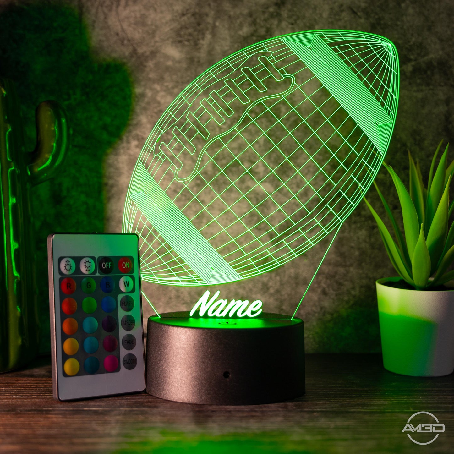 Personalisierbare 3D - LED - Lampe "Football" das perfekte Geschenk für Footballer und Fans! - AM3D Shop