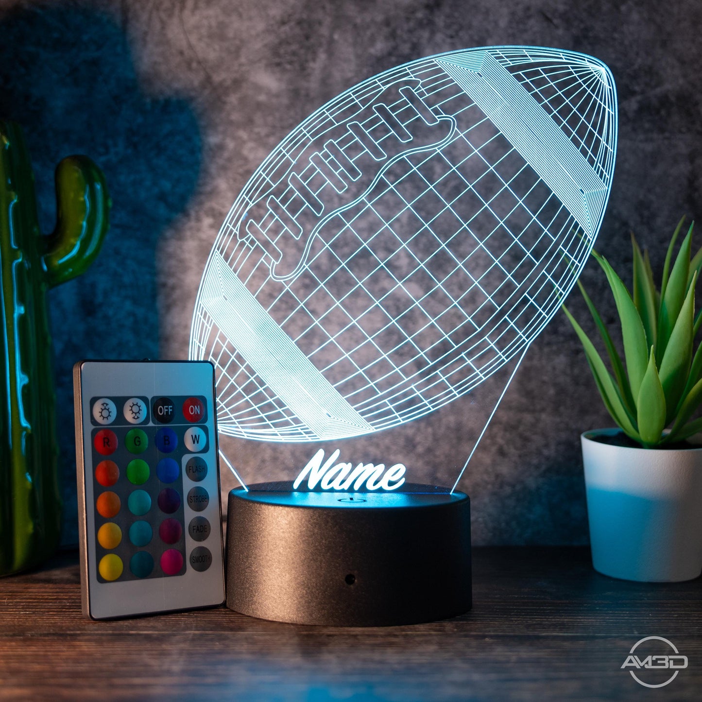 Personalisierbare 3D - LED - Lampe "Football" das perfekte Geschenk für Footballer und Fans! - AM3D Shop