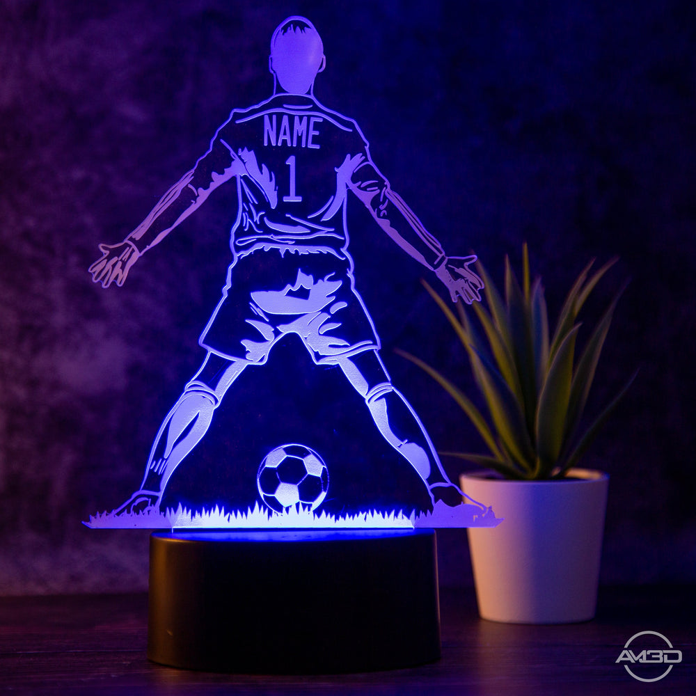 Personalisierte Tischlampe Fußballer - AM3D Shopmit Kunststoffsockel