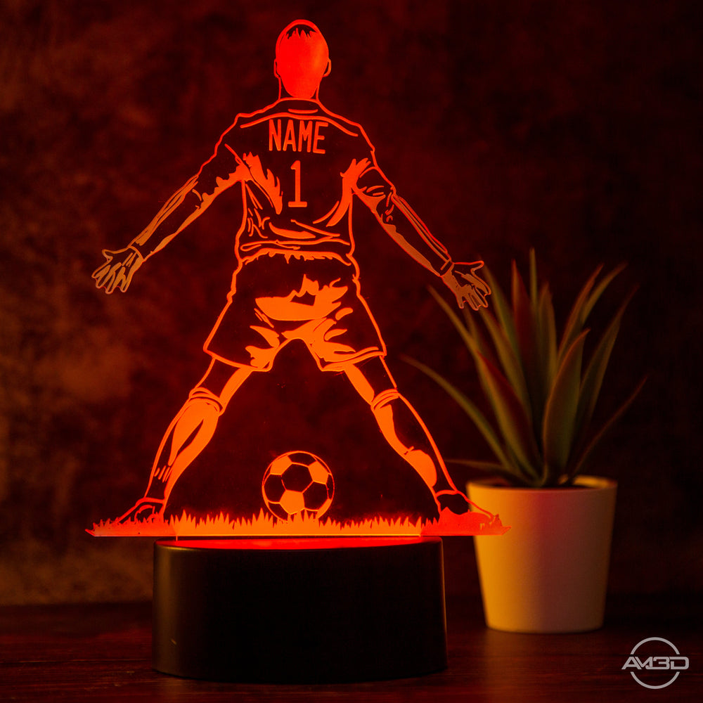 Personalisierte Tischlampe Fußballer - AM3D Shopmit Kunststoffsockel
