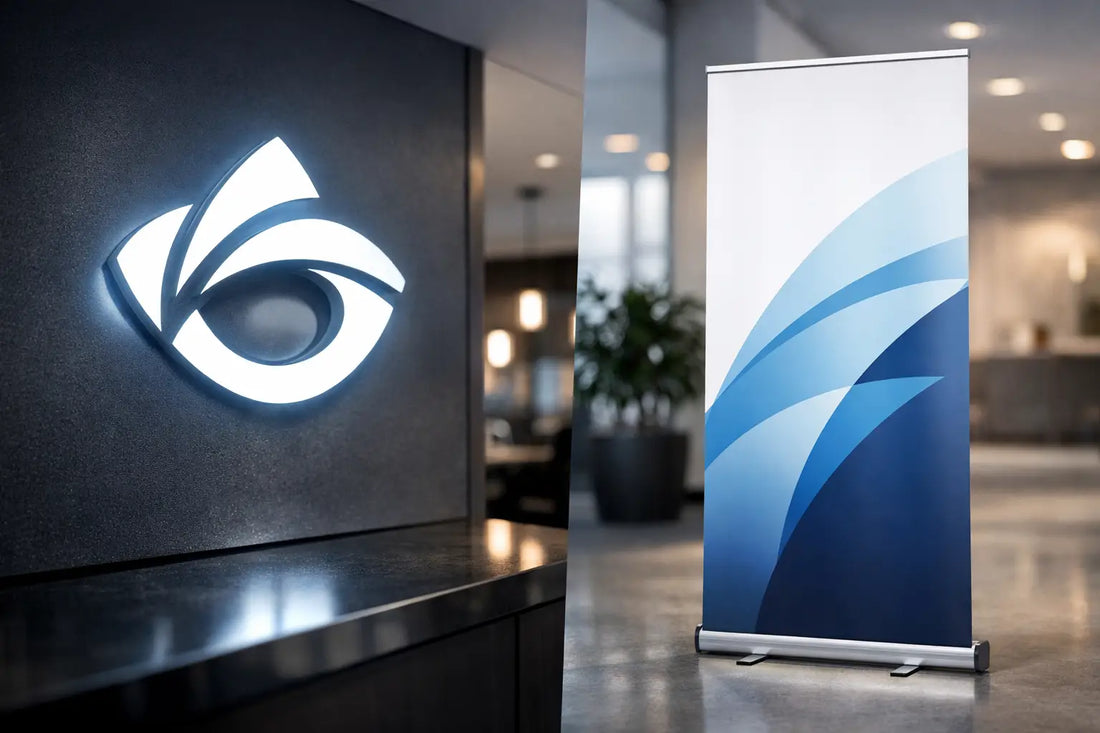 LED-Logo-Schild oder Roll-up für Ihren Auftritt