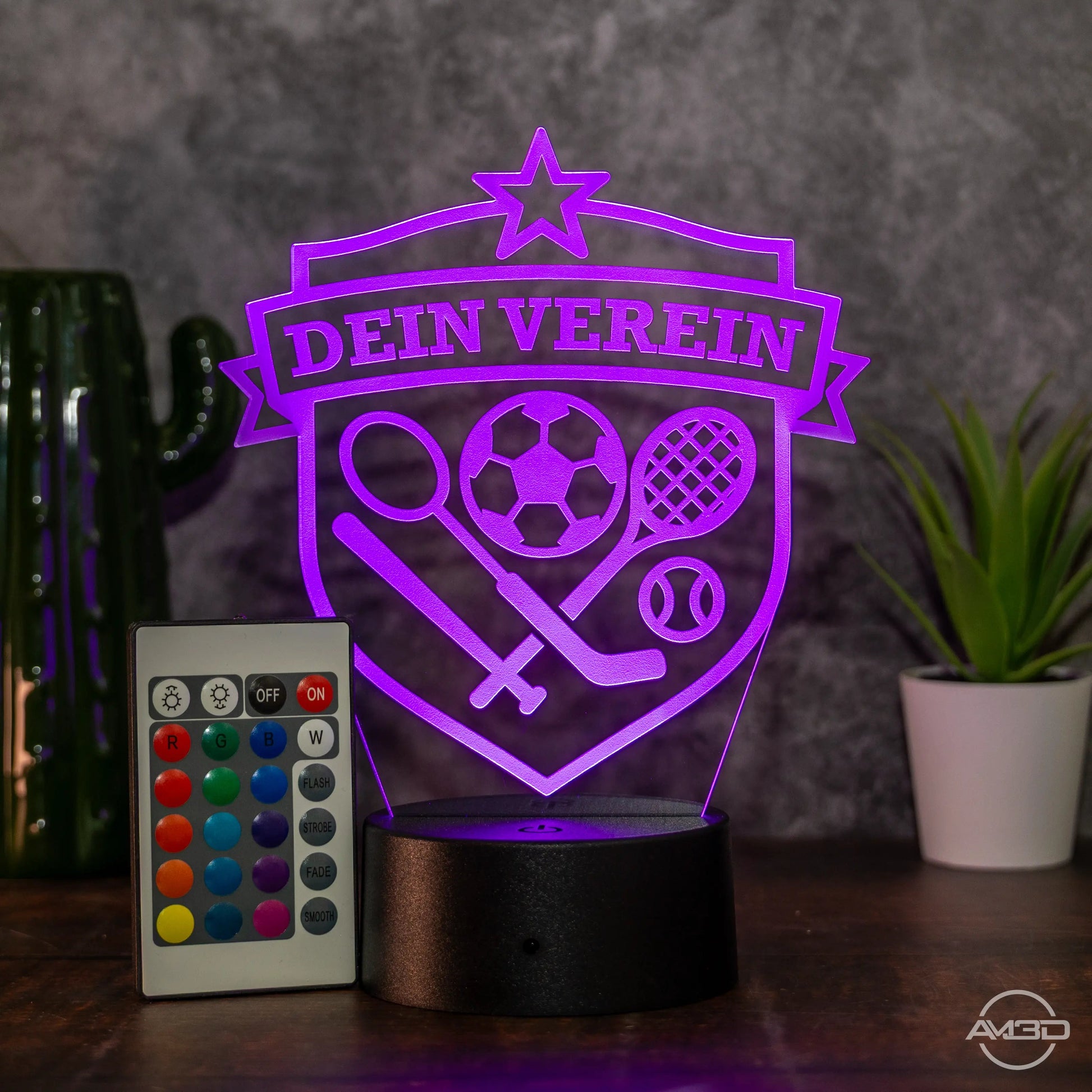 3D LED Lampe mit Vereinslogo – Personalisierte Fan - Lampe für Sport - & Clubs - AM3D Shop