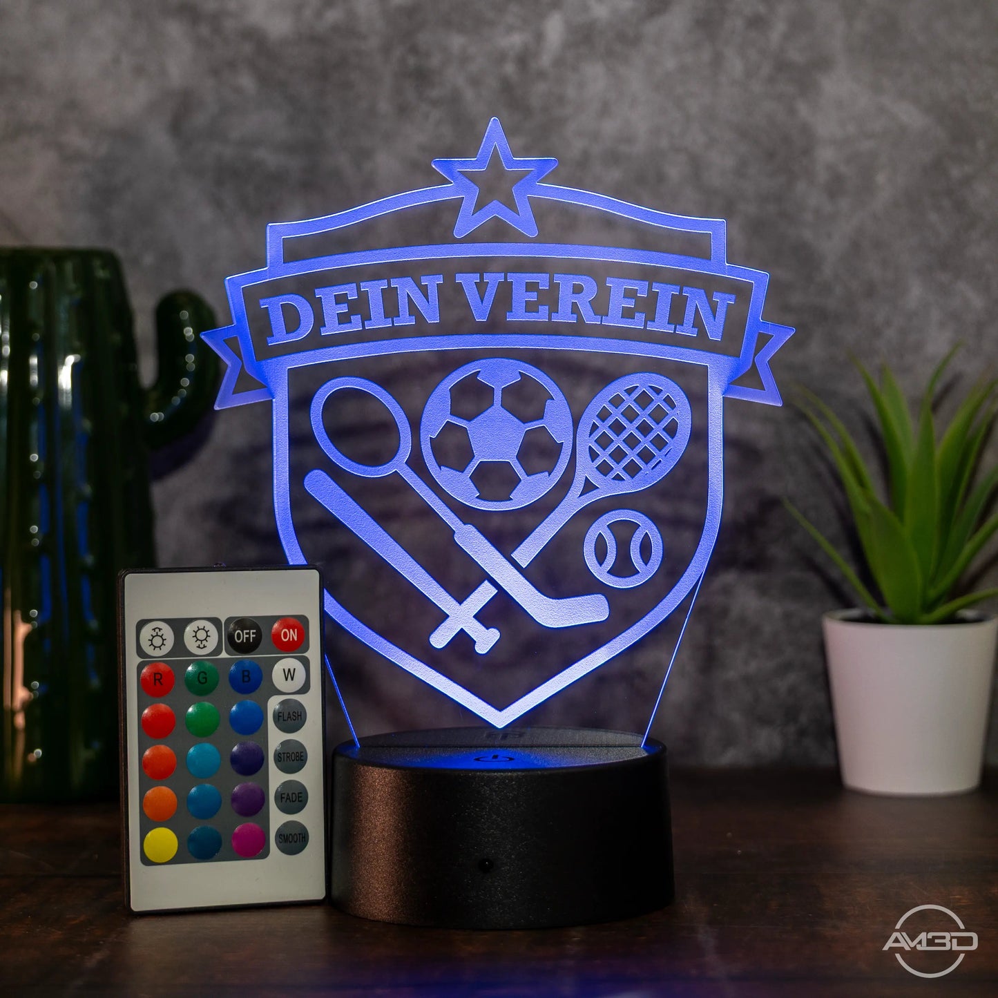 3D LED Lampe mit Vereinslogo – Personalisierte Fan - Lampe für Sport - & Clubs - AM3D Shop