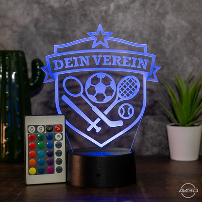 3D LED Lampe mit Vereinslogo – Personalisierte Fan - Lampe für Sport - & Clubs - AM3D Shop