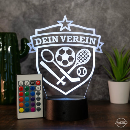 3D LED Lampe mit Vereinslogo – Personalisierte Fan - Lampe für Sport - & Clubs - AM3D Shop