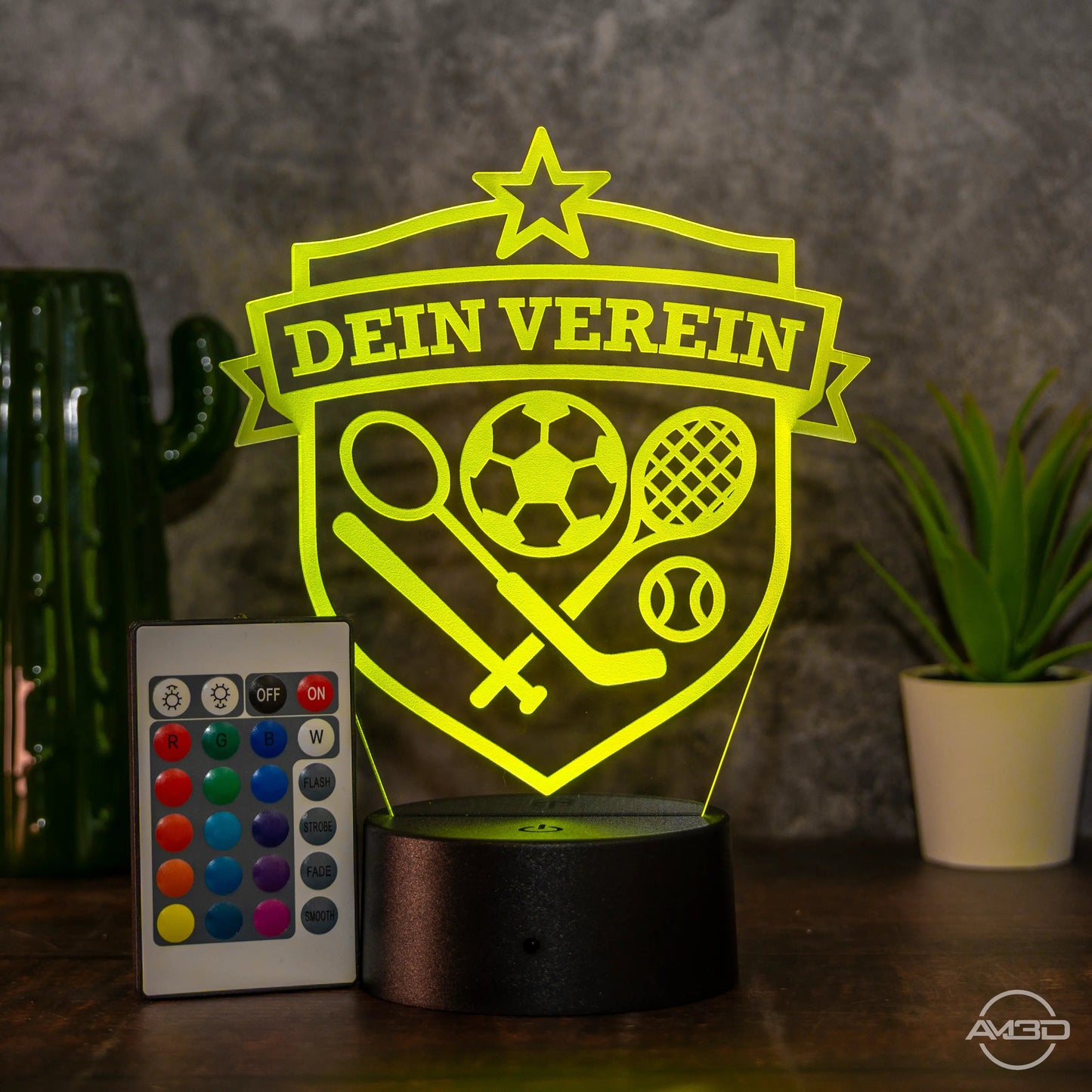 3D LED Lampe mit Vereinslogo – Personalisierte Fan - Lampe für Sport - & Clubs - AM3D Shop