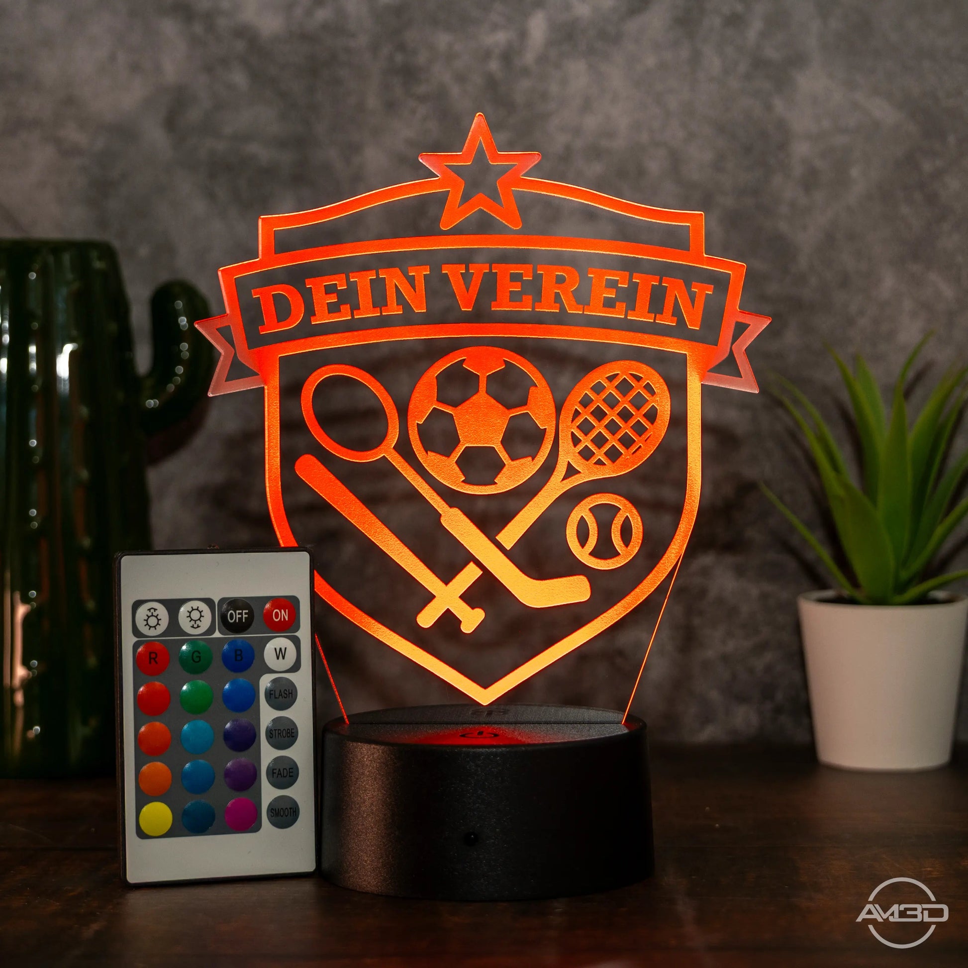 3D LED Lampe mit Vereinslogo – Personalisierte Fan - Lampe für Sport - & Clubs - AM3D Shop