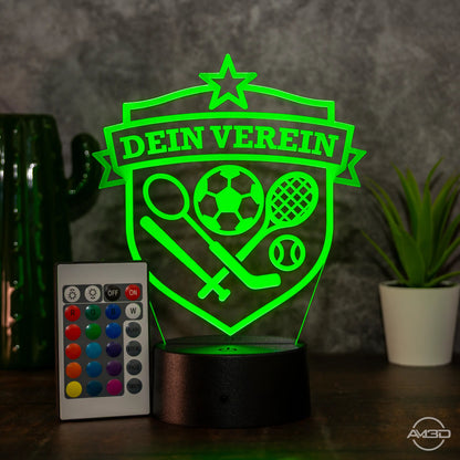 3D LED Lampe mit Vereinslogo – Personalisierte Fan - Lampe für Sport - & Clubs - AM3D Shop