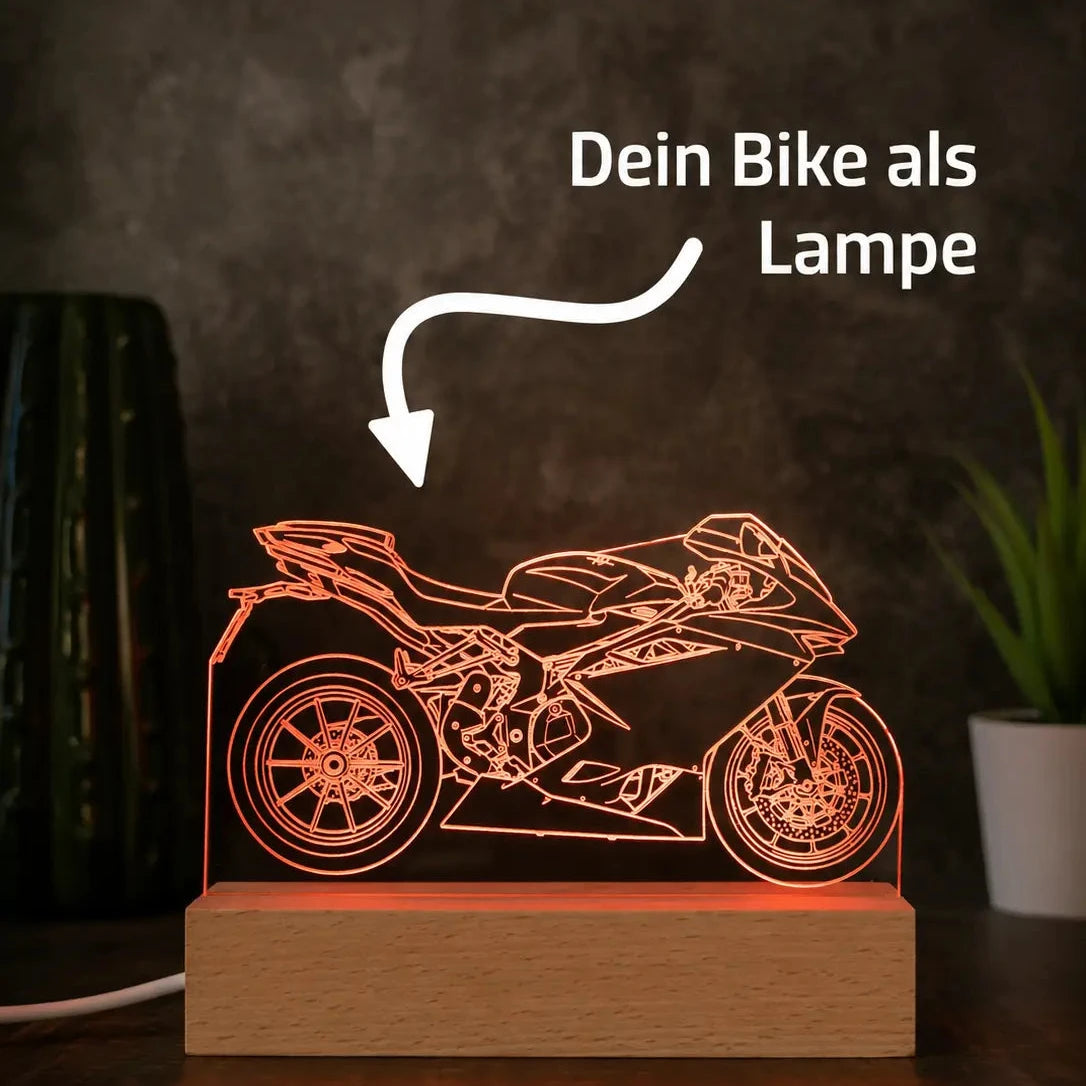 Personalisierte Motorrad Lampe aus Foto, LED Acryl Lampe, Geschenk für Männer, Geschenk für Motorradliebhaber, individuelles Bike Geschenk