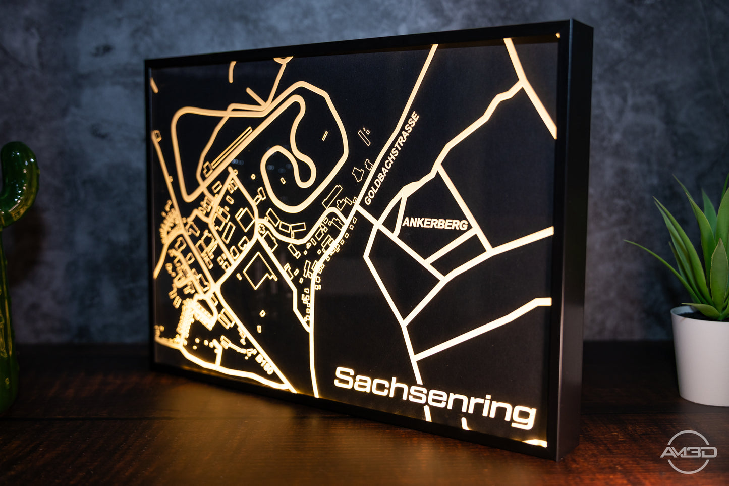 Sachsenring Karte als LED Bild