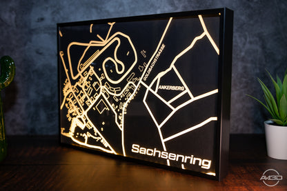 Sachsenring Karte als LED Bild