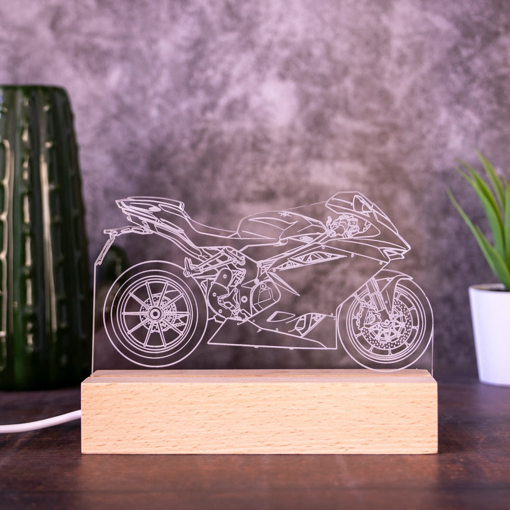 Personalisierte Motorrad Lampe aus Foto, LED Acryl Lampe, Geschenk für Männer, Geschenk für Motorradliebhaber, individuelles Bike Geschenk
