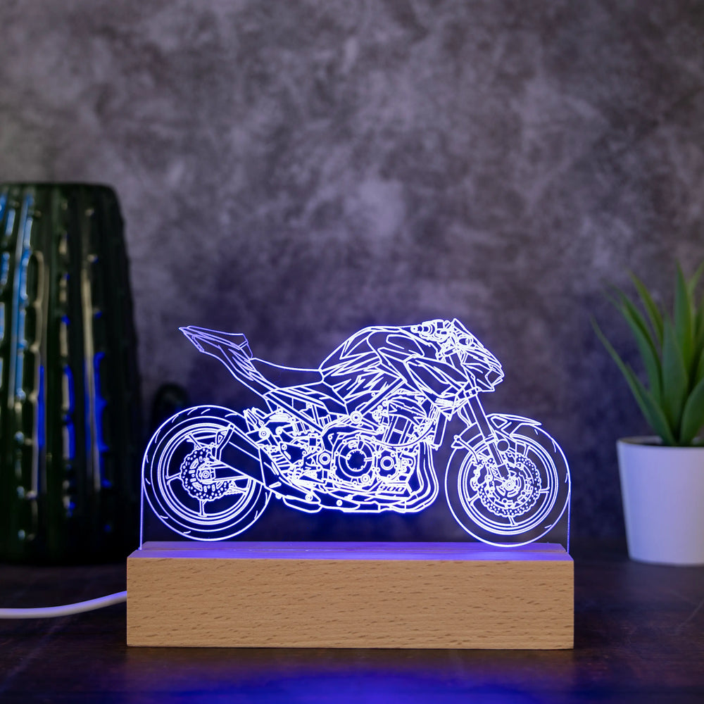 Personalisierte Motorrad Lampe aus Foto, LED Acryl Lampe, Geschenk für Männer, Geschenk für Motorradliebhaber, individuelles Bike Geschenk