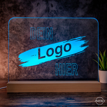 Dein Logo oder Motiv als XL LED Lampe aus Acryl 30cm breit