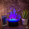 Halloween Deko LED - Lampe: Magisches Spukhaus mit Farbwechsel - AM3D Shopmit Kunststoffsockel