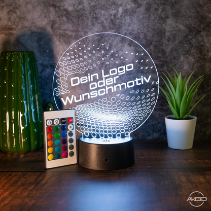 3D LED Lampe mit Logo – Personalisierte Acryl-Leuchte mit RGB Farbwechsel – Geschenk für Firmen, Männer, Büro & Geburtstag