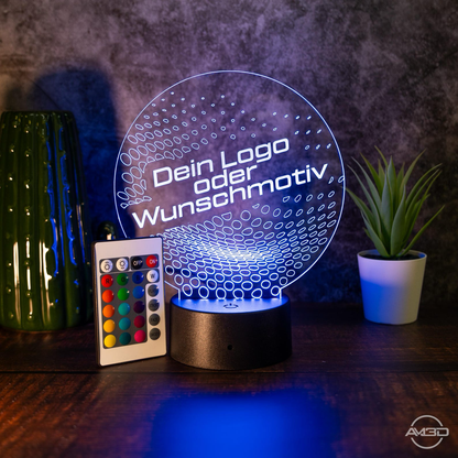 3D LED Lampe mit Logo – Personalisierte Acryl-Leuchte mit RGB Farbwechsel – Geschenk für Firmen, Männer, Büro & Geburtstag