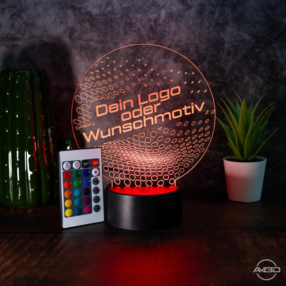 3D LED Lampe mit Logo – Personalisierte Acryl-Leuchte mit RGB Farbwechsel – Geschenk für Firmen, Männer, Büro & Geburtstag