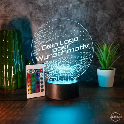 3D LED Lampe mit Logo – Personalisierte Acryl-Leuchte mit RGB Farbwechsel – Geschenk für Firmen, Männer, Büro & Geburtstag