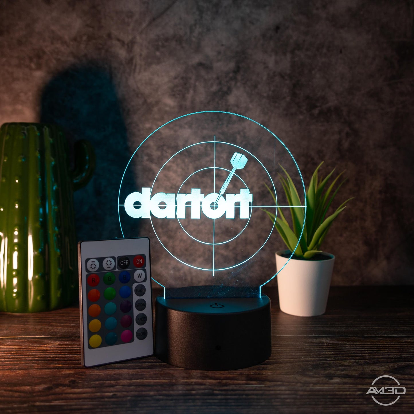 LED Darts Lampe mit Fernbedienung – RGB Acryl Licht für Dart Fans