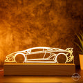 Lampe Auto Silhouette, Nachtlicht, Tischlampe Auto, Geschenkidee Autofans, viele Modelle verfügbar - AM3D Shopmit Holzsockel 20cm