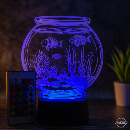 LED Aquarium Tischlampe - Pflegeleichte Deko Lampe für entspannende Atmosphäre - AM3D Shopmit Kunststoffsockel