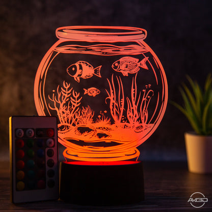 LED Aquarium Tischlampe - Pflegeleichte Deko Lampe für entspannende Atmosphäre - AM3D Shopmit Kunststoffsockel