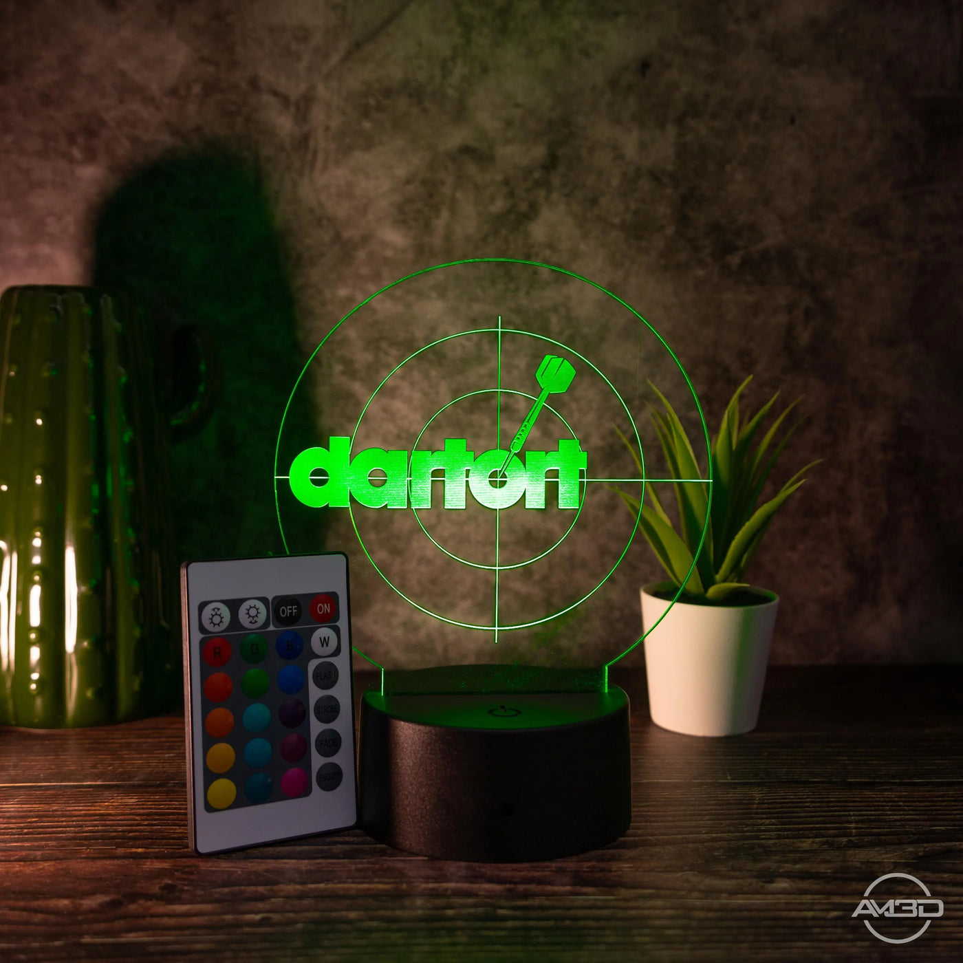LED Darts Lampe mit Fernbedienung – RGB Acryl Licht für Dart Fans - AM3D Shop