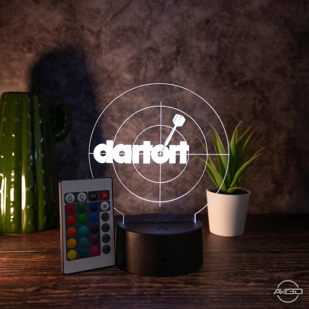 LED Darts Lampe mit Fernbedienung – RGB Acryl Licht für Dart Fans - AM3D Shop