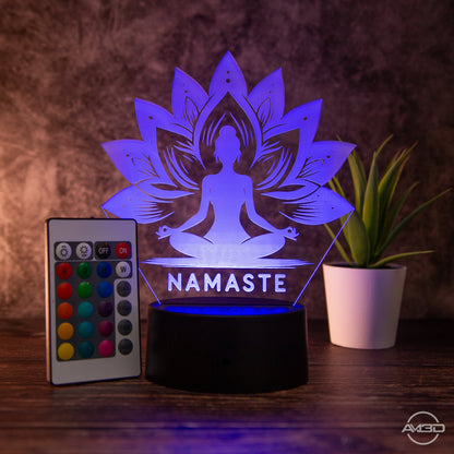 LED - Lampe aus Acryl "Namaste" - AM3D Shopmit Kunststoffsockel