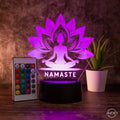 LED - Lampe aus Acryl "Namaste" - AM3D Shopmit Kunststoffsockel